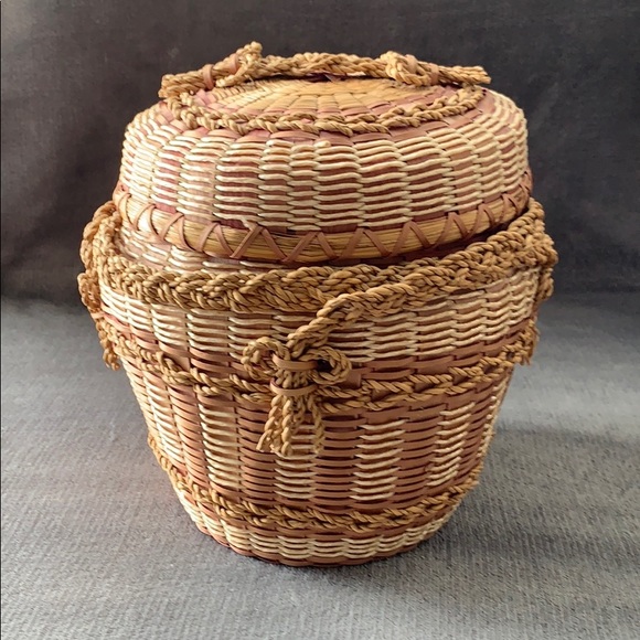 Other - Unique Basket with Lid and Braided Detail